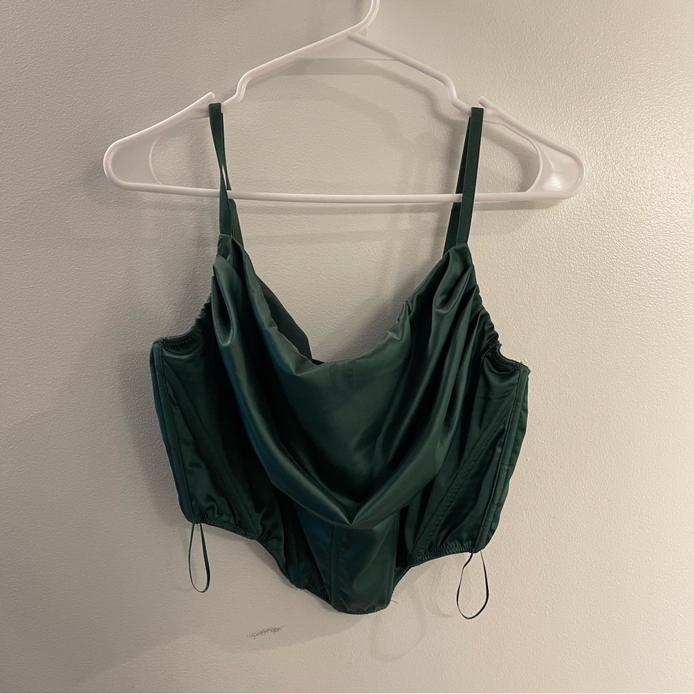 USED- UO Lexi Satin Cowl Corset Top